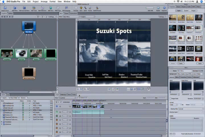 Interfaz DVD Studio Pro 4