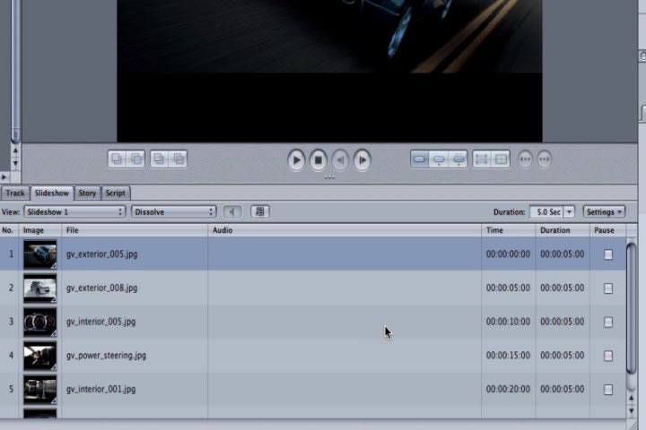 Diapositivas en DVD Studio Pro 4