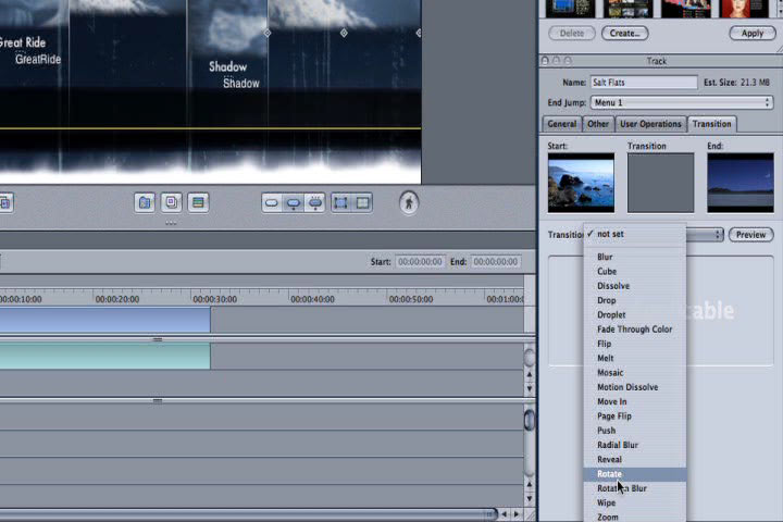 Transiciones en plantillas de DVD Studio Pro 4
