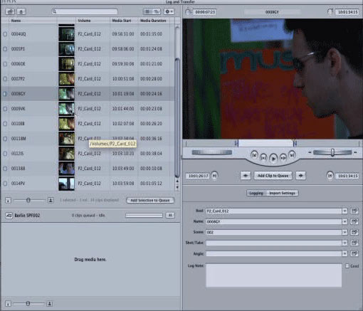 Captura desde tarjetas DVCPRO P2 en Final Cut Pro 6