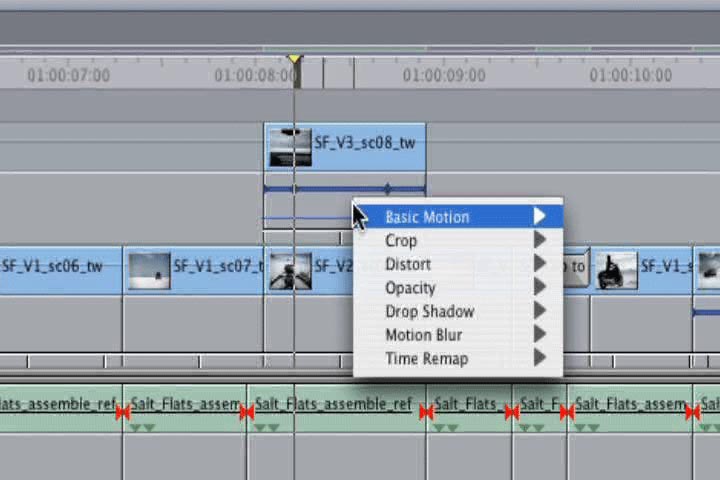 Animaciones en la l&iacute;nea de tiempo en Final Cut Pro 6